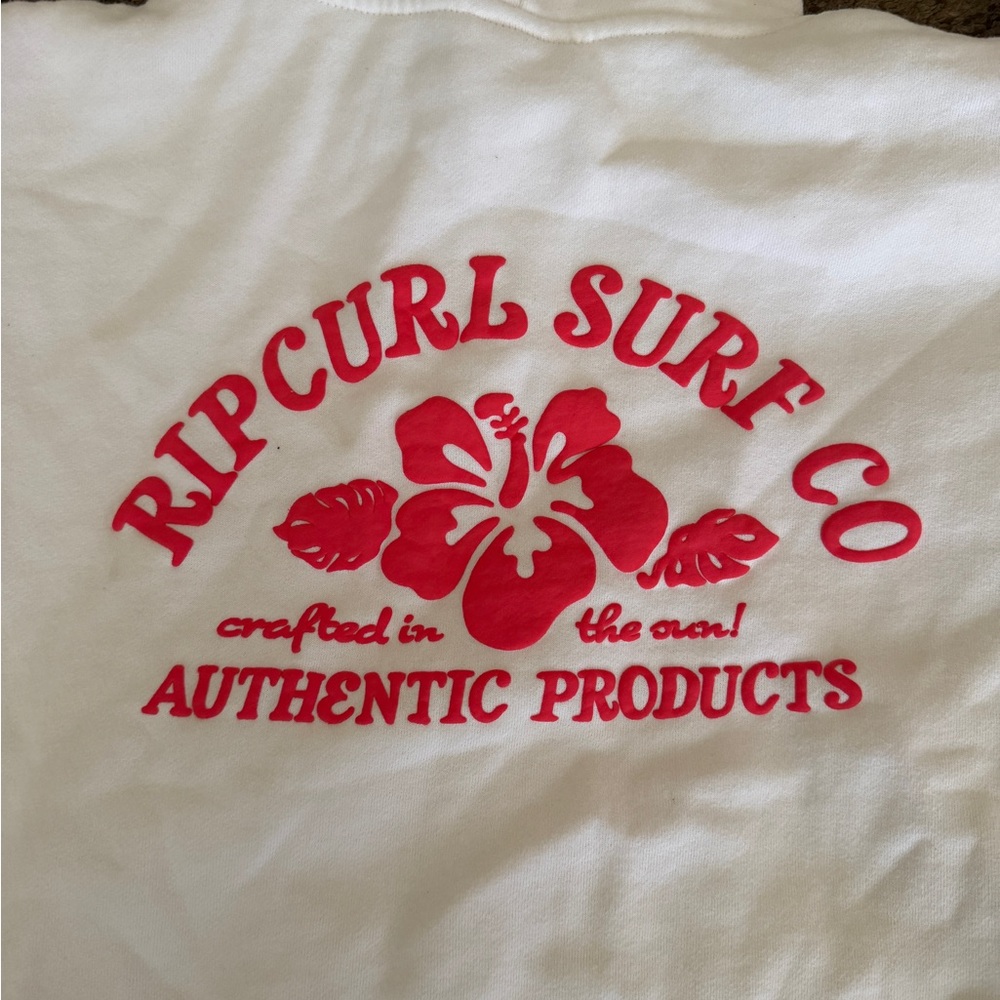 Rip Curl White Hoodie with Pink Surf Graphic